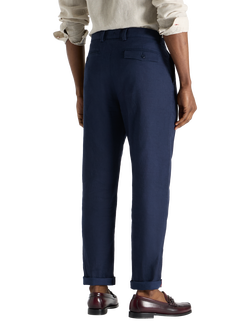 SPOKE Linen Hackneys Narrow Thigh Relaxed Chinos - view 2, Navy