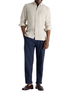 SPOKE Hackney Linen Cotton Blend Trousers, Navy