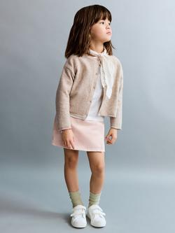 Mango Kids' Long Sleeve Button Front Cardigan, Taupe - view 2, Taupe