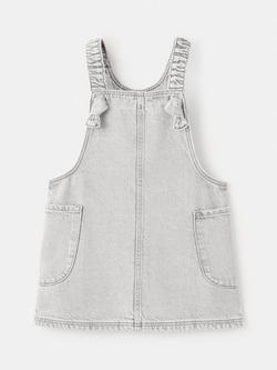 Mango Kids' Sleeveless Mini Pinafore Dress, Grey - view 2, Grey