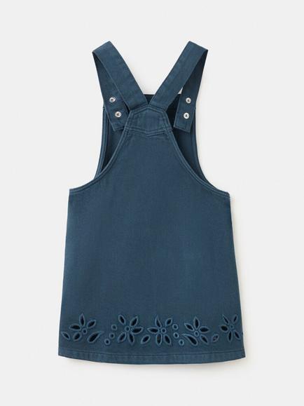 Mango Kids' Sleeveless Mini Pinafore Dress, Navy - view 2, Navy