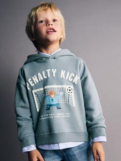 Mango Kids' Football Graphic Hoodie, Sky Blue, Sky Blue