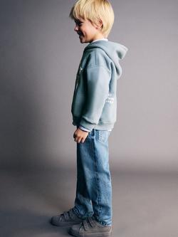 Mango Kids' Football Graphic Hoodie, Sky Blue - view 2, Sky Blue