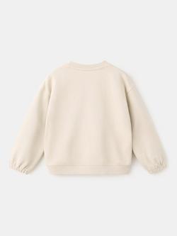Mango Kids' Floral Applique Sweatshirt, Beige - view 2, Beige