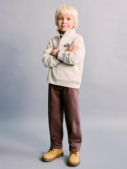 Mango Kids' Cotton Paw Patrol Zip Neck Sweatshirt, Sand, Sand