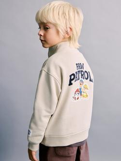 Mango Kids' Cotton Paw Patrol Zip Neck Sweatshirt, Sand - view 2, Sand