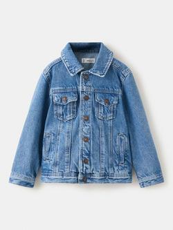 Mango Kids' Boxy Denim Jacket, Mid Blue, Mid Blue