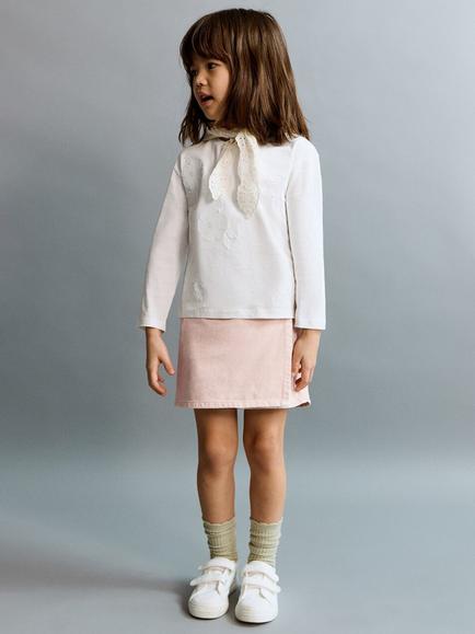Mango Kids' Denim Skort, Pink, Pink