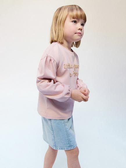 Mango Kids' Cotton Denim A-Line Skirt, Light Blue - view 2, Light Blue