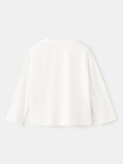 Mango Kids' Relaxed Long Sleeve Graphic T-Shirt, Off White - view 2, Off White