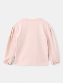 Mango Kids' Embroidered Long Sleeve T-Shirt, Pink - view 2, Pink