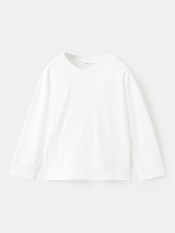 Mango Kids' Long Sleeve Floral Embroidery T-Shirt, Off White, Off White