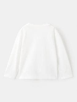Mango Kids' Long Sleeve Floral Embroidery T-Shirt, Off White - view 2, Off White