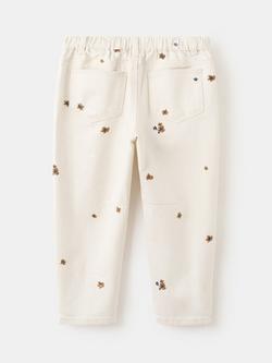 Mango Kids' Embroidered Tapered Jeans, Raw - view 2, Raw