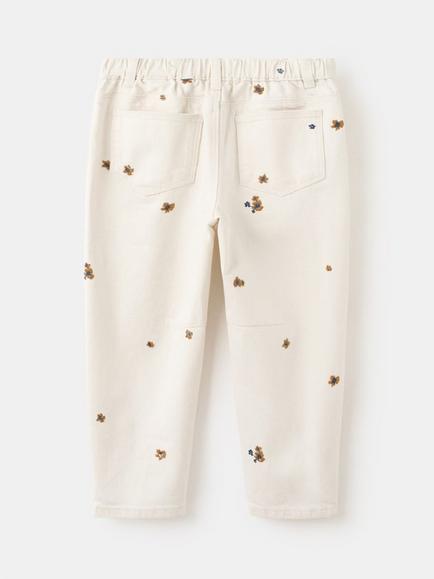 Mango Kids' Embroidered Tapered Jeans, Raw - view 2, Raw