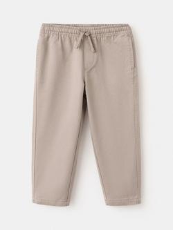 Mango Kids' Regular Drawstring Joggers, Brown, Brown