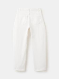 Mango Kids' Mid Rise Barrel Denim Jeans, White - view 2, White