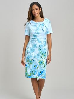 Gina Bacconi Nisha Tie Neck Border Print Dress, Perri, Perri