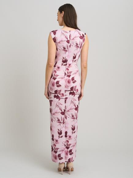 Gina Bacconi Perla Stretch Floral Diamante Trim Maxi Dress, Rose - view 2, Rose
