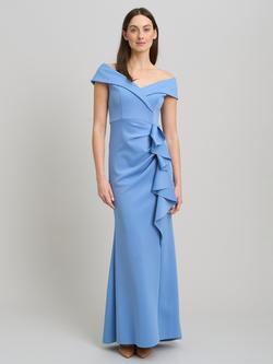 Gina Bacconi Victoria Ruched Maxi Dress, Blue, Blue