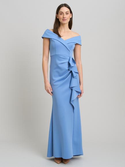 Gina Bacconi Victoria Ruched Maxi Dress, Blue, Blue