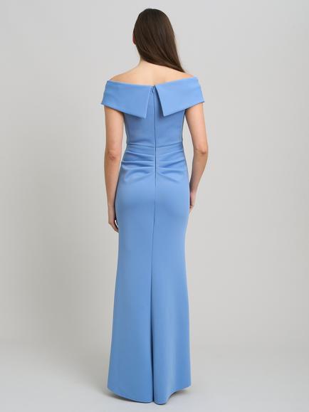 Gina Bacconi Victoria Ruched Maxi Dress, Blue - view 2, Blue