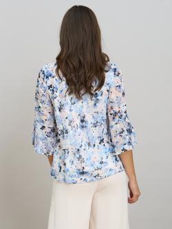 Gina Bacconi Jacklyn Floral Layered Chiffon Top, Pale Blue/Multi - view 2, Pale Blue/Multi