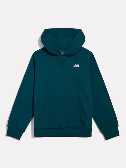 New Balance Kids' Brush Back Small Logo Hoodie, Medusa Green