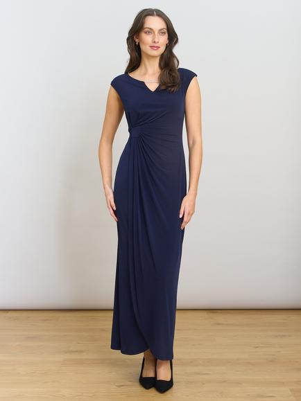 Gina Bacconi Eileen Wrap Maxi Dress, Navy