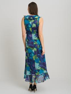 Gina Bacconi Marlee Floral Ruffle Maxi Dress, Blue - view 2, Blue