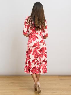 Gina Bacconi Maybelle Floral Midi Dress, Red/White - view 2, Red/White