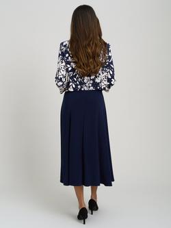 Gina Bacconi Nell Jersey Dress & Floral Jacket Set, Navy - view 2, Navy