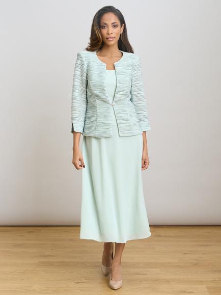 Gina Bacconi Page Jacket & Dress Set, Sage