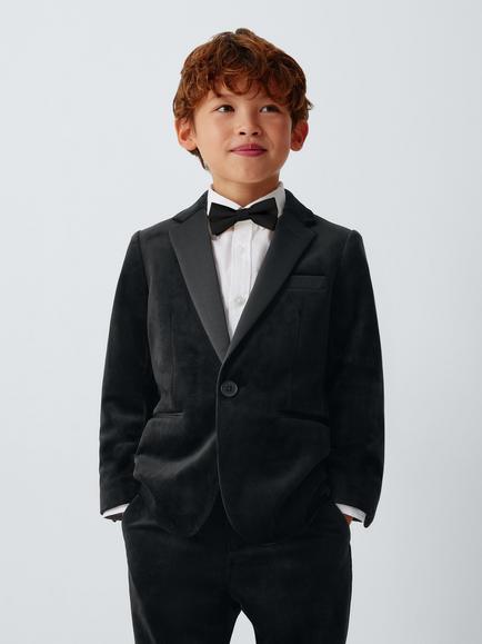 John Lewis Heirloom Collection Kids' Velvet Jacket, Black Velvet, Black Velvet
