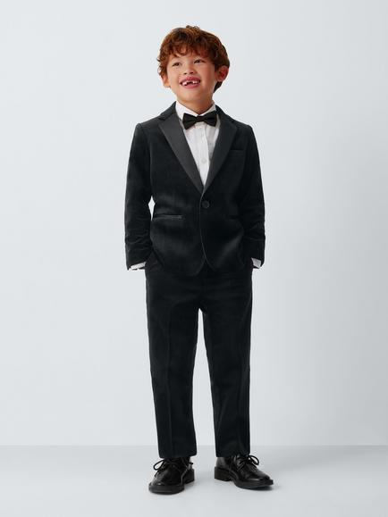 John Lewis Heirloom Collection Kids' Velvet Jacket, Black Velvet - view 2, Black Velvet