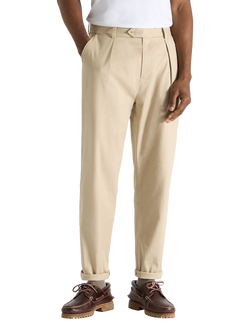 SPOKE Linen Hackneys Wide Thigh Relaxed Chinos, Khaki