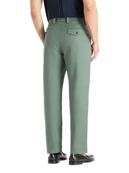 SPOKE Linen Hackneys Narrow Thigh Relaxed Chinos - view 2, Green