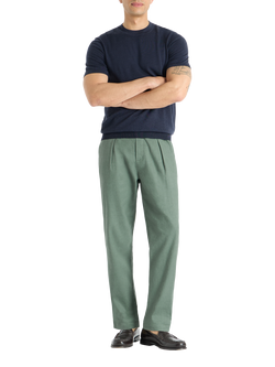 SPOKE Hackneys Linen Cotton Blend Regular Thigh Relaxed Chinos, Highland, Highland
