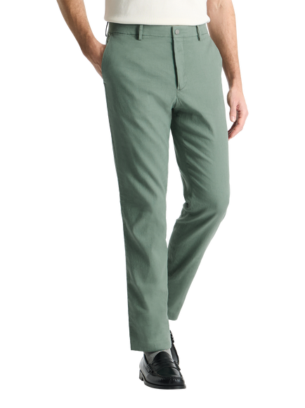 SPOKE Linen Sharps Wide Thigh Slim Chinos, Highland