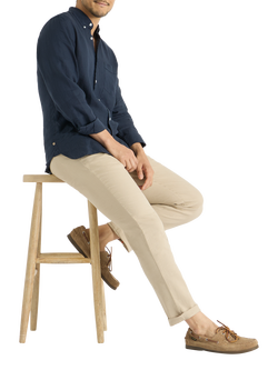 SPOKE Linen Sharps Wide Thigh Slim Chinos - view 2, Khaki