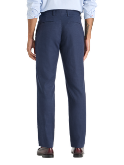 SPOKE Linen Blend Sharps Wide Thigh Slim Chinos, Navy - view 2, Navy