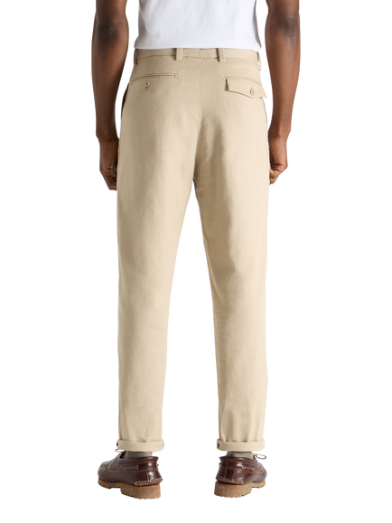 SPOKE Linen Hackneys Narrow Thigh Relaxed Chinos - view 2, Khaki