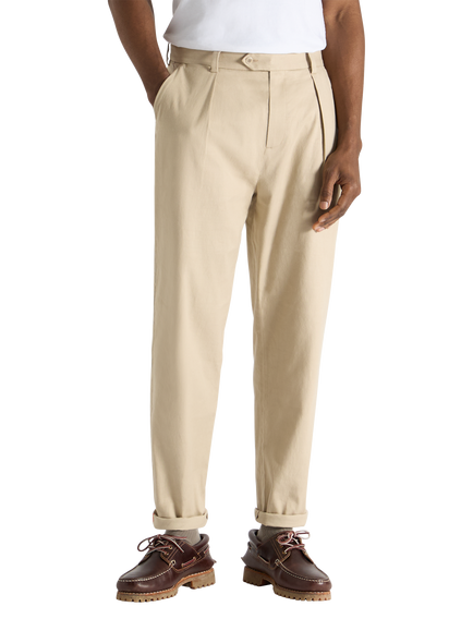 SPOKE Hackney Linen Cotton Blend Trousers - view 2, Khaki