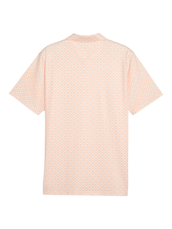 PUMA MATTR Scallop Golf Polo Shirt - view 2, White/Melon Glow