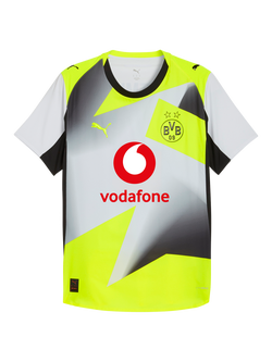 PUMA  Men's Slim Fit Borussia Dortmund 25/26 Authentic Away Jersey Top, Silver Mist/Yellow - view 2, Silver Mist/Yellow