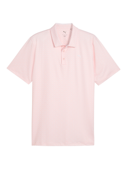 PUMA MATTR Scallop Golf Polo Shirt, Rose Blossom/White