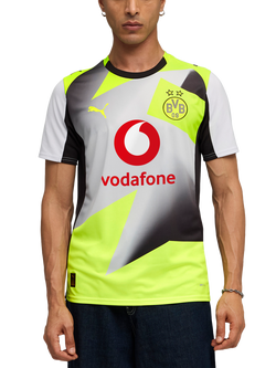 PUMA Men's Regular Fit Borussia Dortmund 25/26 Away Jersey Top, Silver Mist/Yellow, Silver Mist/Yellow