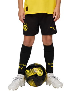 PUMA Kids' Borussia Dortmund 25/26 Shorts, Black/Faster Yellow, Black/Faster Yellow