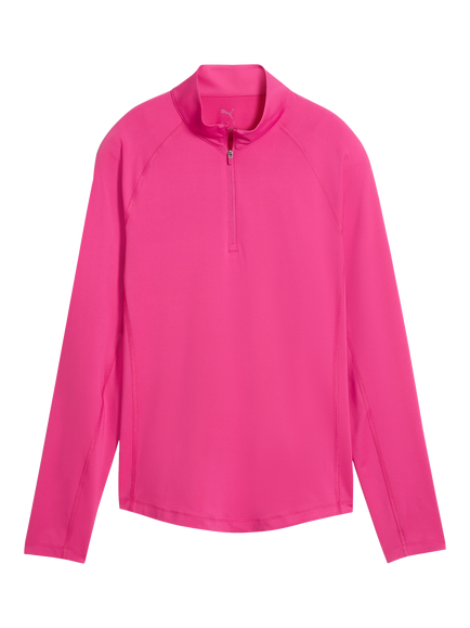 PUMA YOU-V Quarter Zip Golf Top, Pink Opal