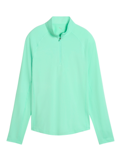 PUMA YOU-V Quarter Zip Golf Top, Mint Jelly